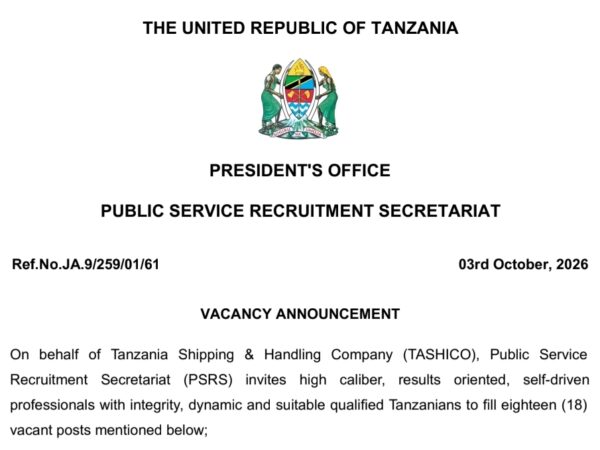 TAHISCO Job Vacancies October 2026 – 18 Vacancies – Ajirachap